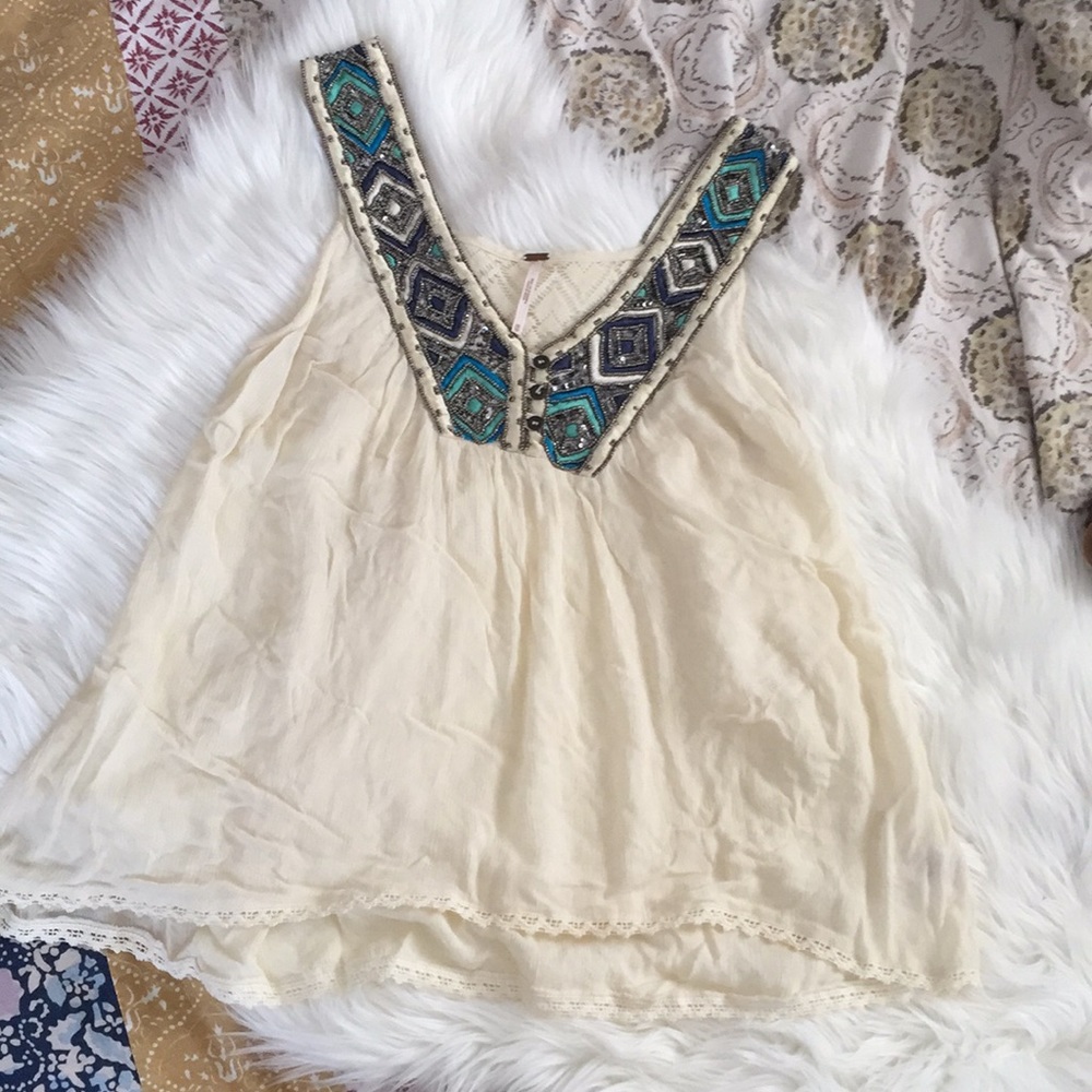 F R E E P E O P L E Peacock Tunic Tank - image 1